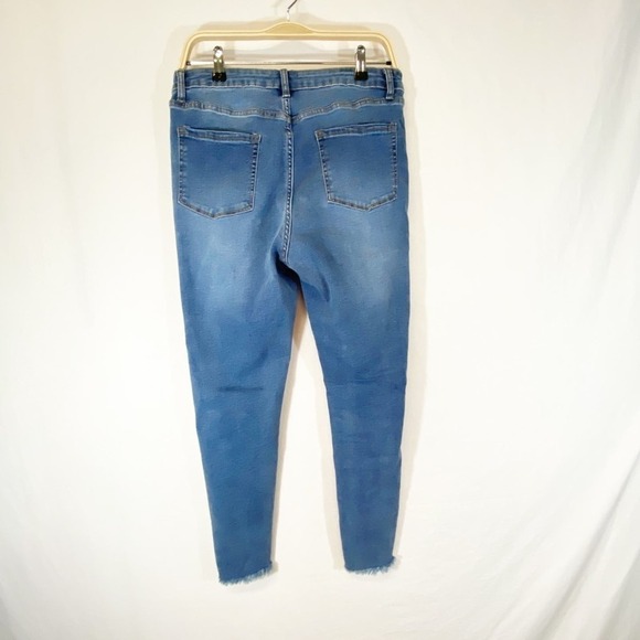 Skinny Fries Denim High Waist Distressed Raw Hem Stretch Skinny Jeans Size 15 - Picture 2 of 8